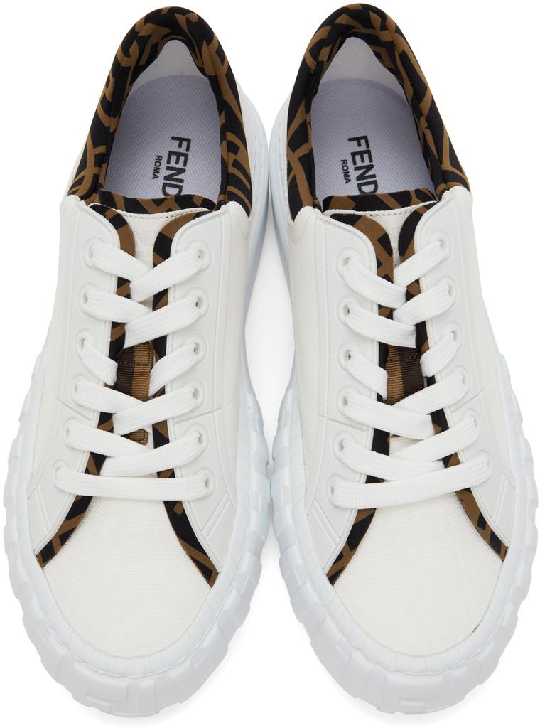 White Canvas 'Fendi Force' Sneakers商品第5张图片规格展示