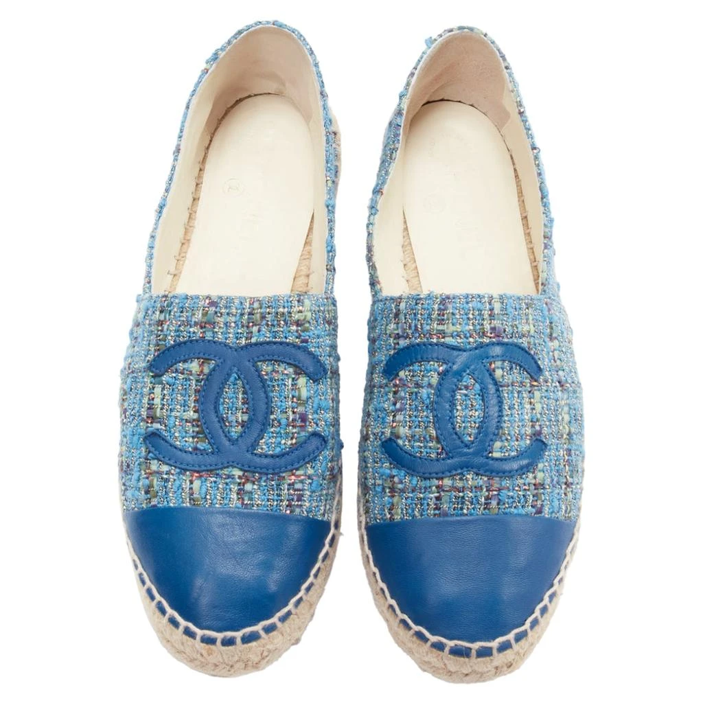 商品[二手商品] Chanel|Tweed CC Logo Leather Toe Cap Espadrille Shoes,价格¥5399,第1张图片