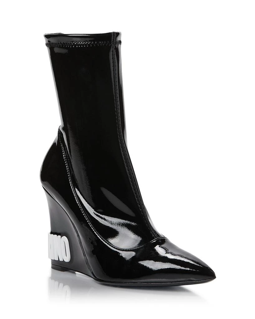商品Moschino|Women's Pointed Toe Wedge Ankle Boots,价格¥2452,第1张图片