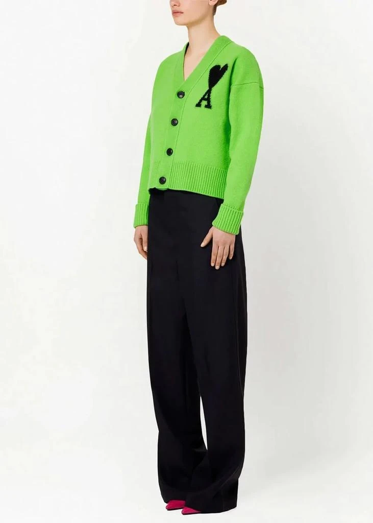 商品AMI|AMI Alexandre Mattiussi Green Ami De Coeur Cardigan,价格¥3778,第2张图片详细描述