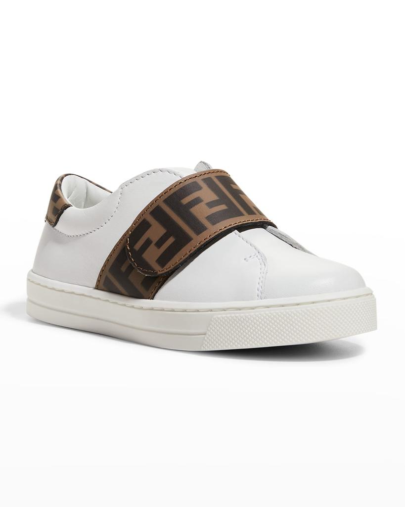 Kid's Fendi Grip-Strap Sneakers, Size 19-23商品第2张图片规格展示