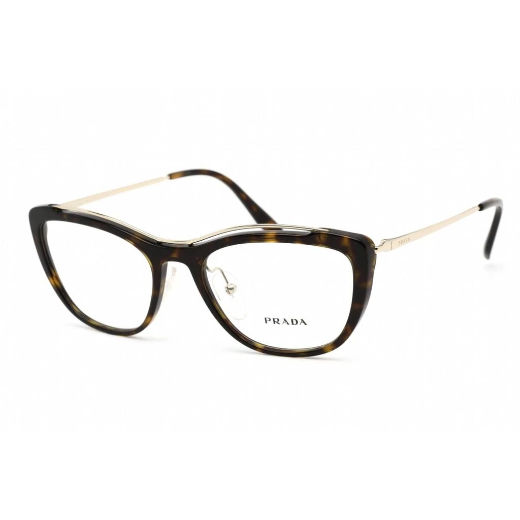 商品Prada|Prada Women's Eyeglasses - Conceptual Havana Plastic/Metal Cat Eye | 0PR 04VV 2AU1O1,价格¥881,第1张图片