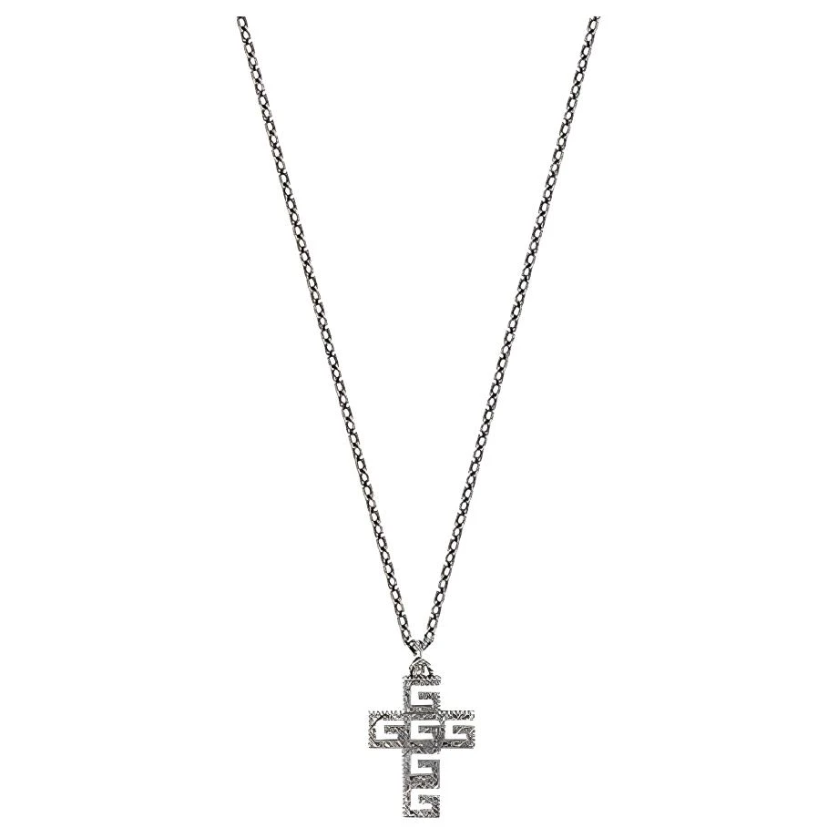 商品[国内直发] Gucci|古驰  复古做旧G-Cube十字架 925银 项链 男款 银色,价格¥3388,第5张图片详细描述