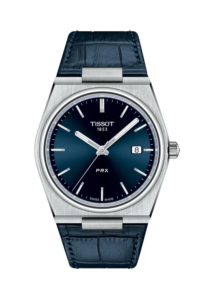 商品Tissot|Tissot Gents PRX Blue Dial Leather Strap Watch,价格¥2603,第1张图片