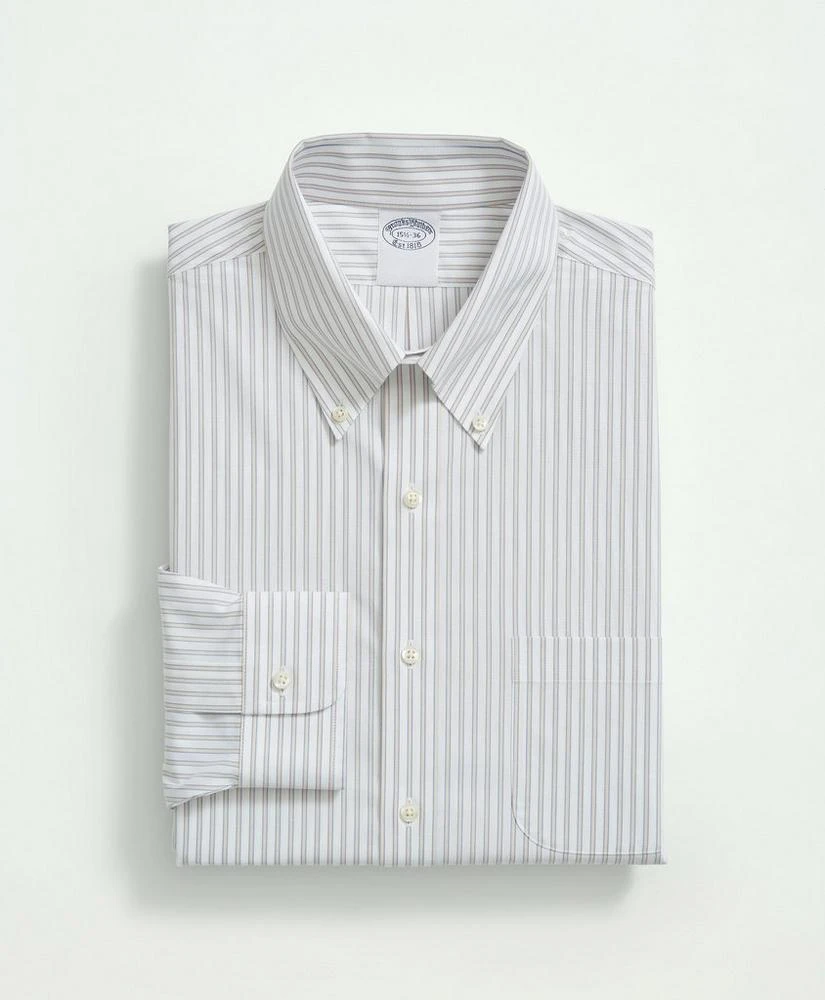 商品Brooks Brothers|Stretch Supima® Cotton Non-Iron Poplin Button Down Collar, Ground Stripe Dress Shirt,价格¥471,第3张图片详细描述