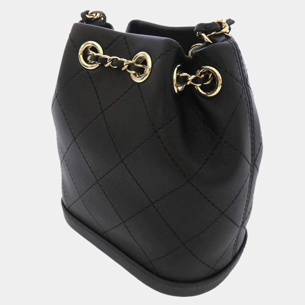 商品[二手商品] Chanel|Chanel Black Leather Egyptian Amulet CC Mini Bucket Bag ,价格¥24492,第2张图片详细描述