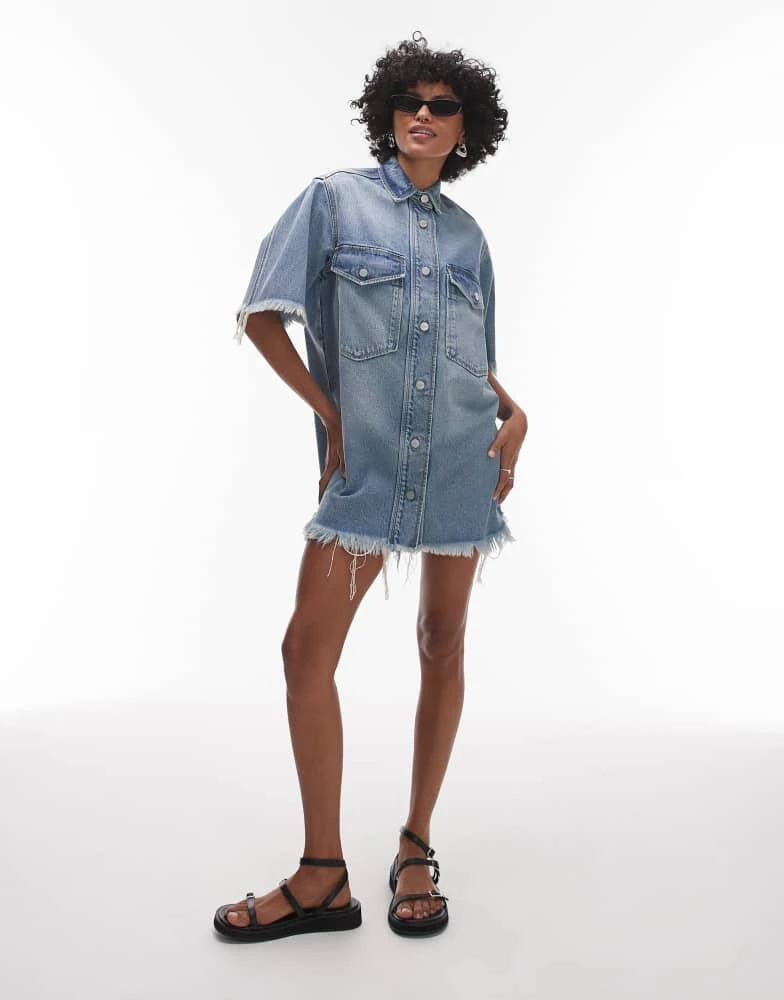 商品ALL SAINTS|Allsaints faye ss denim dress in light indigo,价格¥1832,第3张图片详细描述