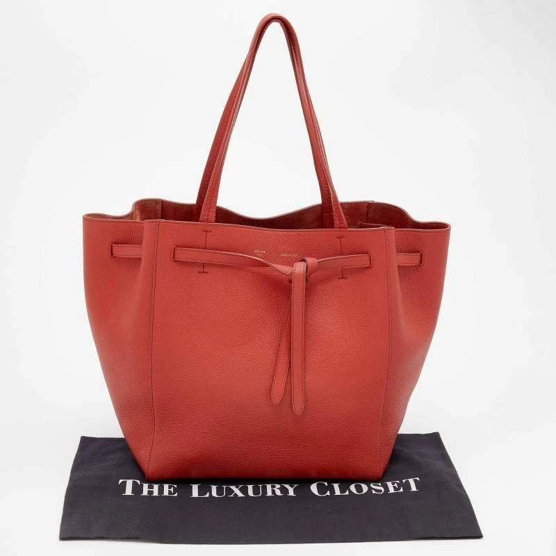 Celine Orange Soft Grained Leather Small Cabas Phantom Tote 商品