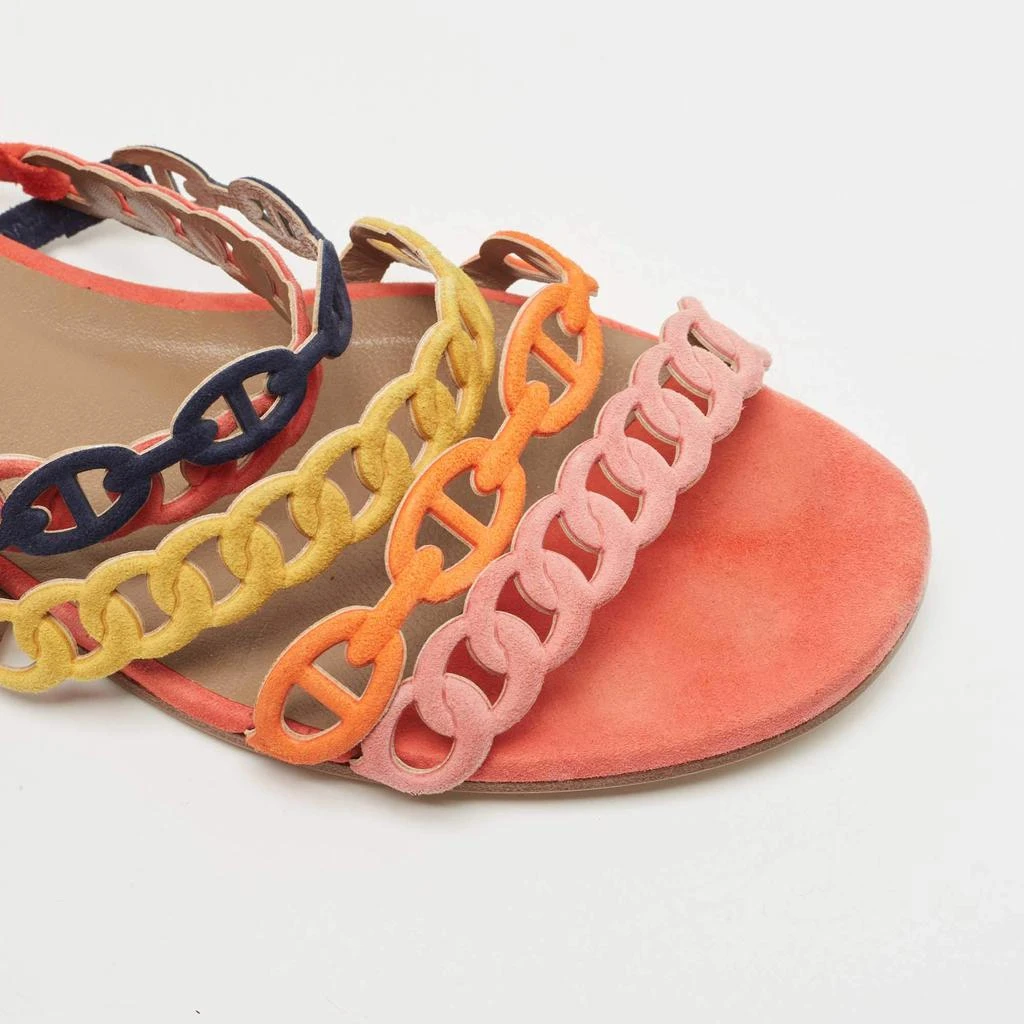 Hermes Multicolor Suede Thalassa Flat Slides Size 38 商品