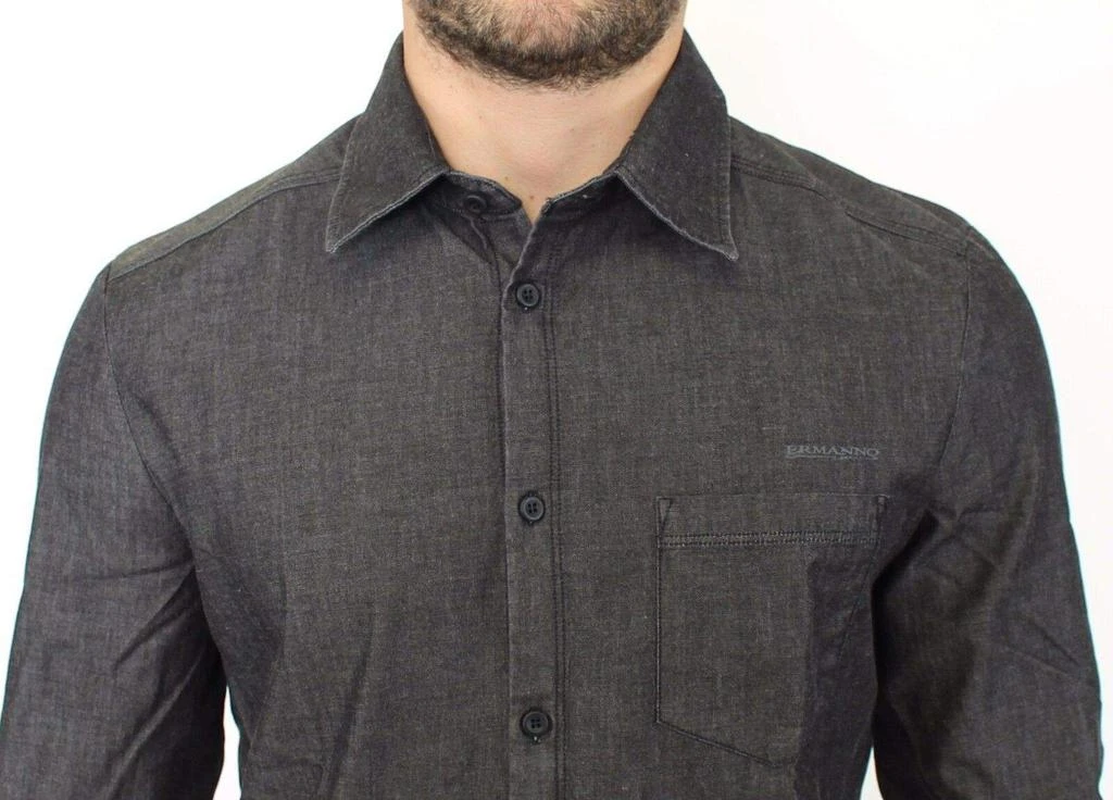 商品ERMANNO|Ermanno Scervino Denim Jeans Cotton Casual Gray Stretch Shirt,价格¥2953,第5张图片详细描述