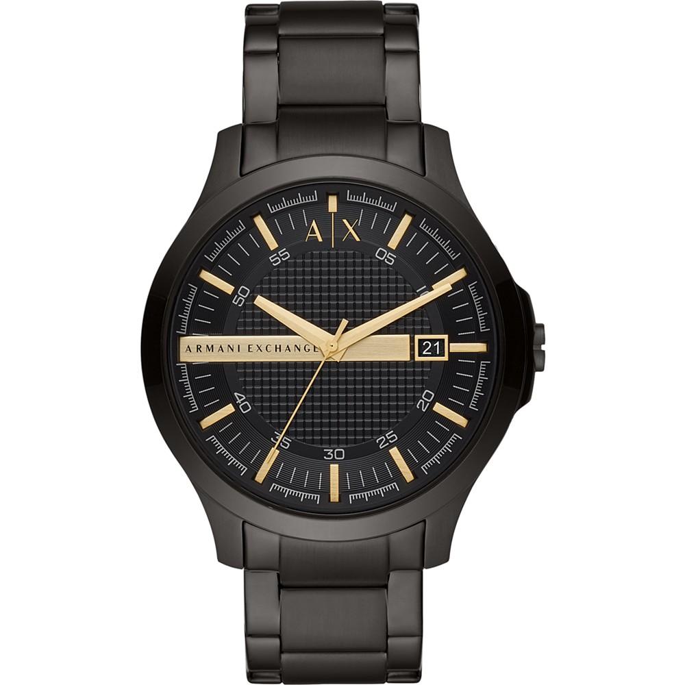 Men's Black Stainless Steel Bracelet Watch 46mm商品第1张图片规格展示