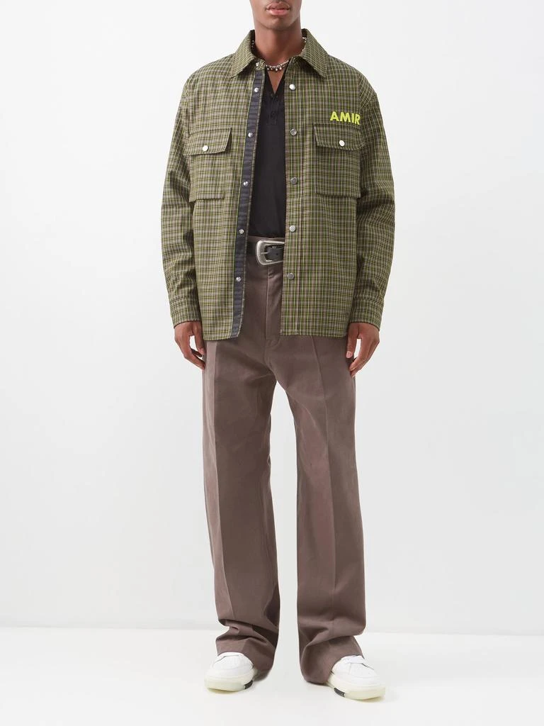 商品AMIRI|Logo-print check padded-twill overshirt,价格¥7055,第2张图片详细描述