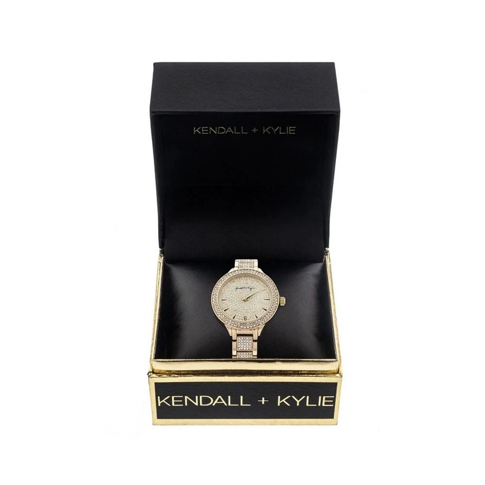 商品KENDALL & KYLIE|Women's Gold Tone Crystal Embellished Stainless Steel Strap Analog Watch,价格¥113,第2张图片详细描述