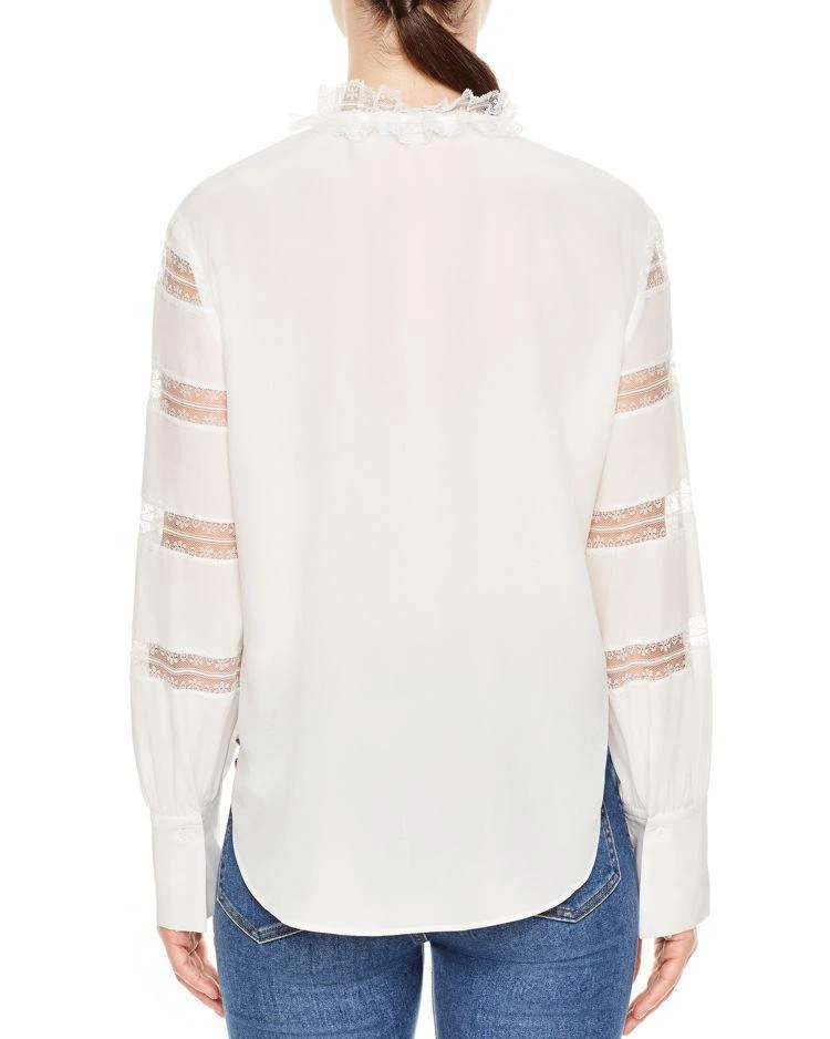 商品Sandro|Blanca Silk Lace Inset Shirt,价格¥1463,第2张图片详细描述