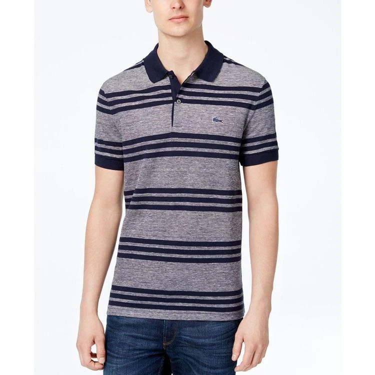 商品Lacoste|Men's Striped Cotton Polo,价格¥699,第2张图片详细描述