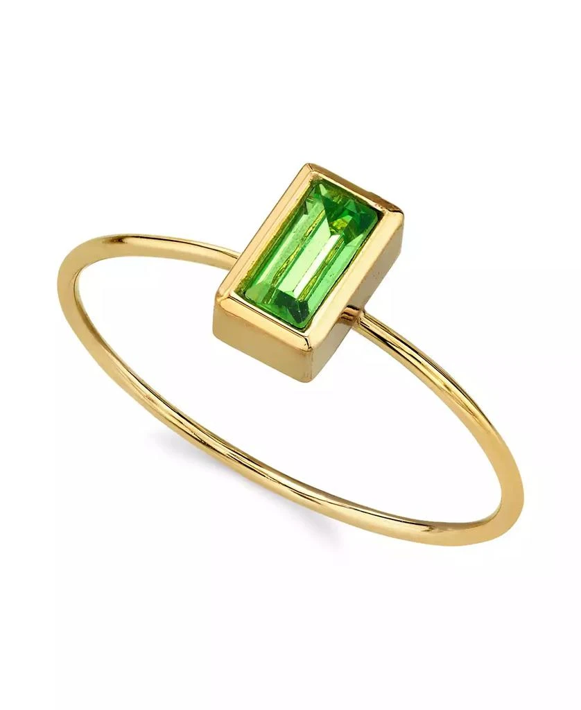 商品2028|14K Gold-tone Rectangle Crystal Ring,价格¥192,第1张图片