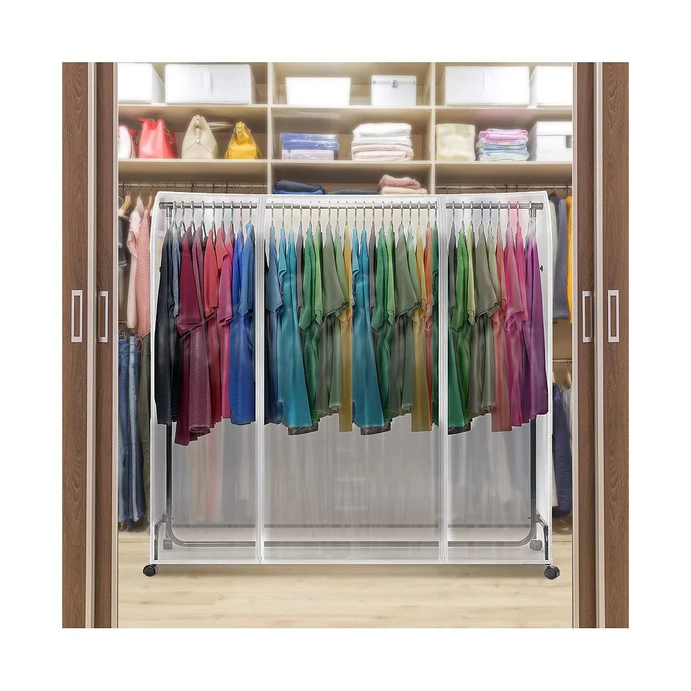 商品Sorbus|Garment Rack Cover 6 Feat Transparent Clothes Rail Cover,价格¥379,第3张图片详细描述