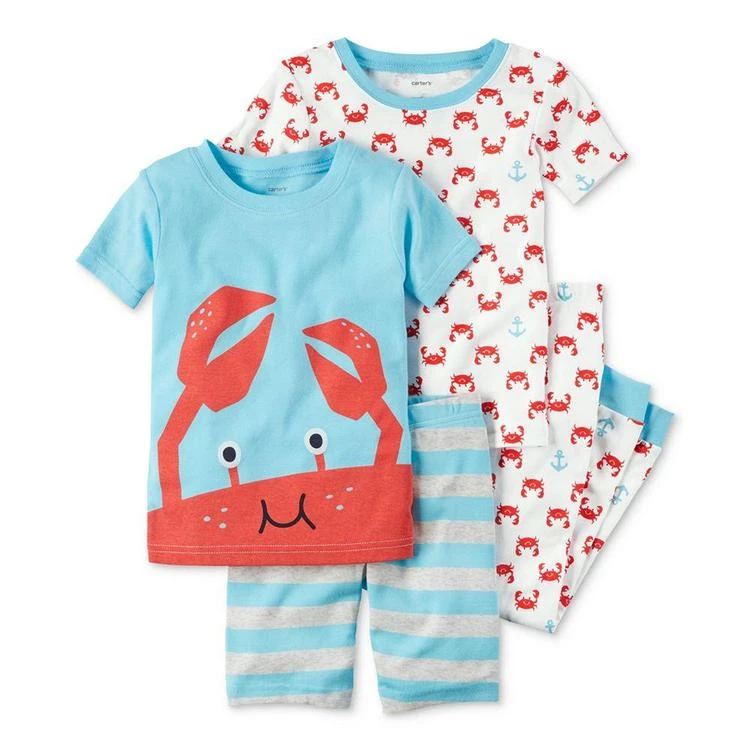 商品Carter's|男婴4-Pc. Crab Cotton Pajama Set, Baby Boys (0-24 months),价格¥88,第1张图片