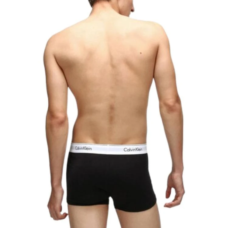 商品[国内直发] Calvin Klein|CK/ 纯色提花弹力平角内裤 男款 2件装 黑色,价格¥323,第4张图片详细描述