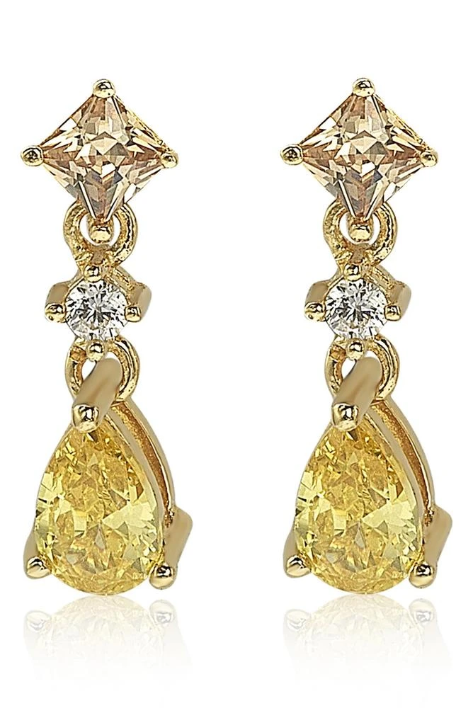 商品Suzy Levian|Sterling Silver Yellow CZ Dangle Earrings,价格¥966,第1张图片