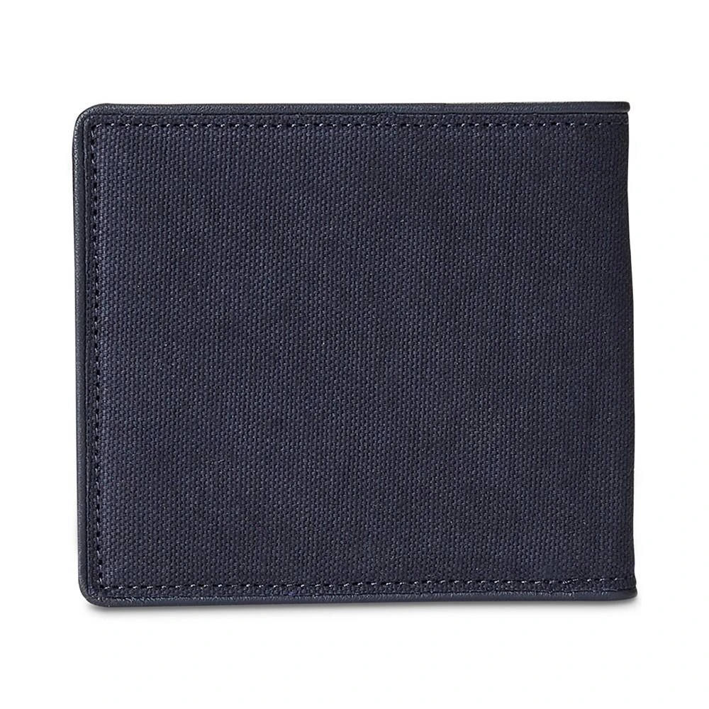 商品Ralph Lauren|Men's Logo Leather-Trim Canvas Wallet,价格¥556,第3张图片详细描述