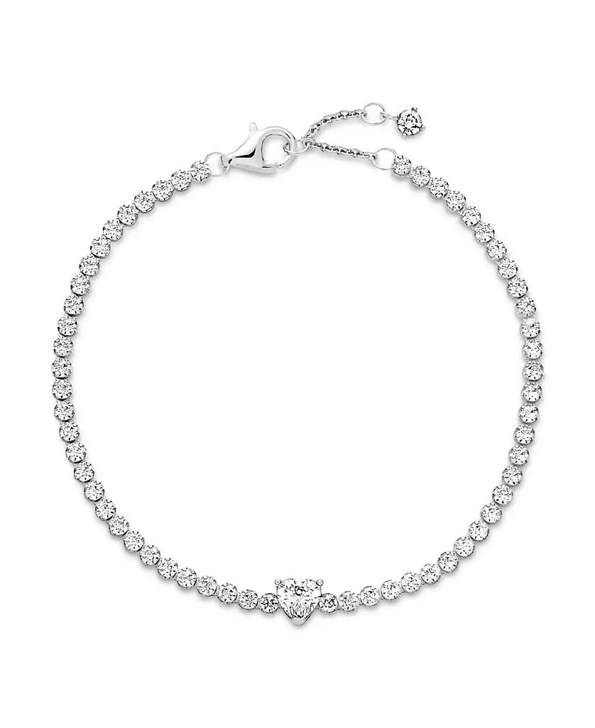 商品PANDORA|Cubic Zirconia Sparkling Heart Tennis Bracelet,价格¥585,第3张图片详细描述