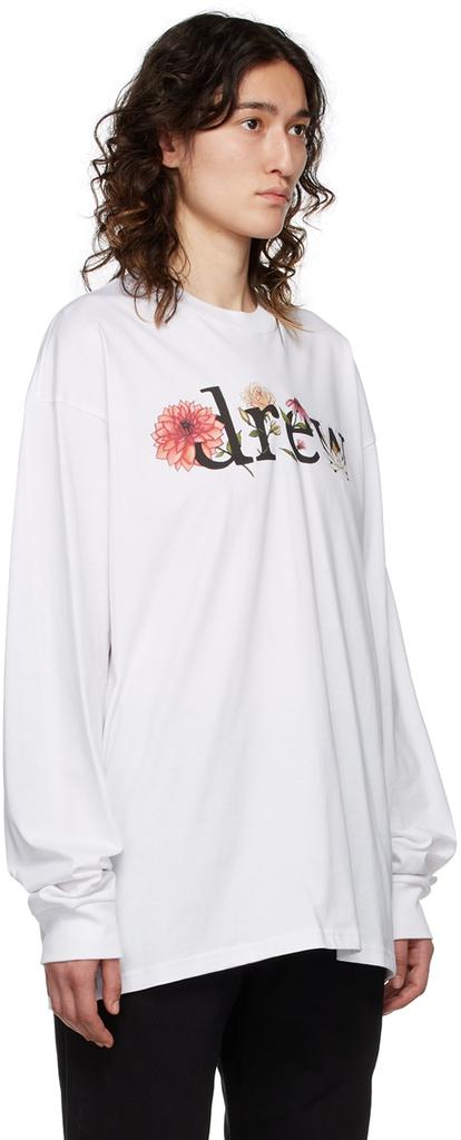 SSENSE Exclusive White Floral Drew Long Sleeve T-Shirt商品第2张图片规格展示