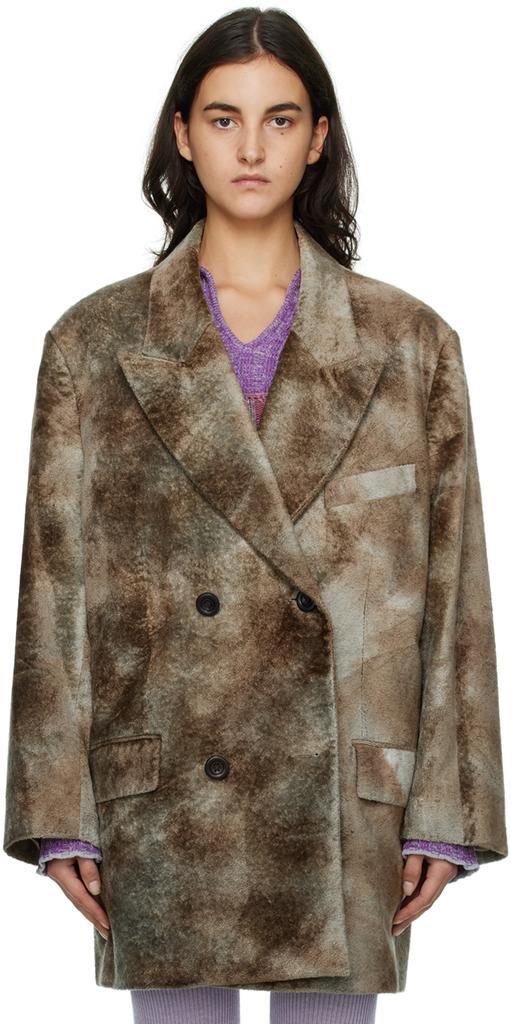 商品Acne Studios|Taupe Double-Breasted Tailored Coat,价格¥8480,第1张图片