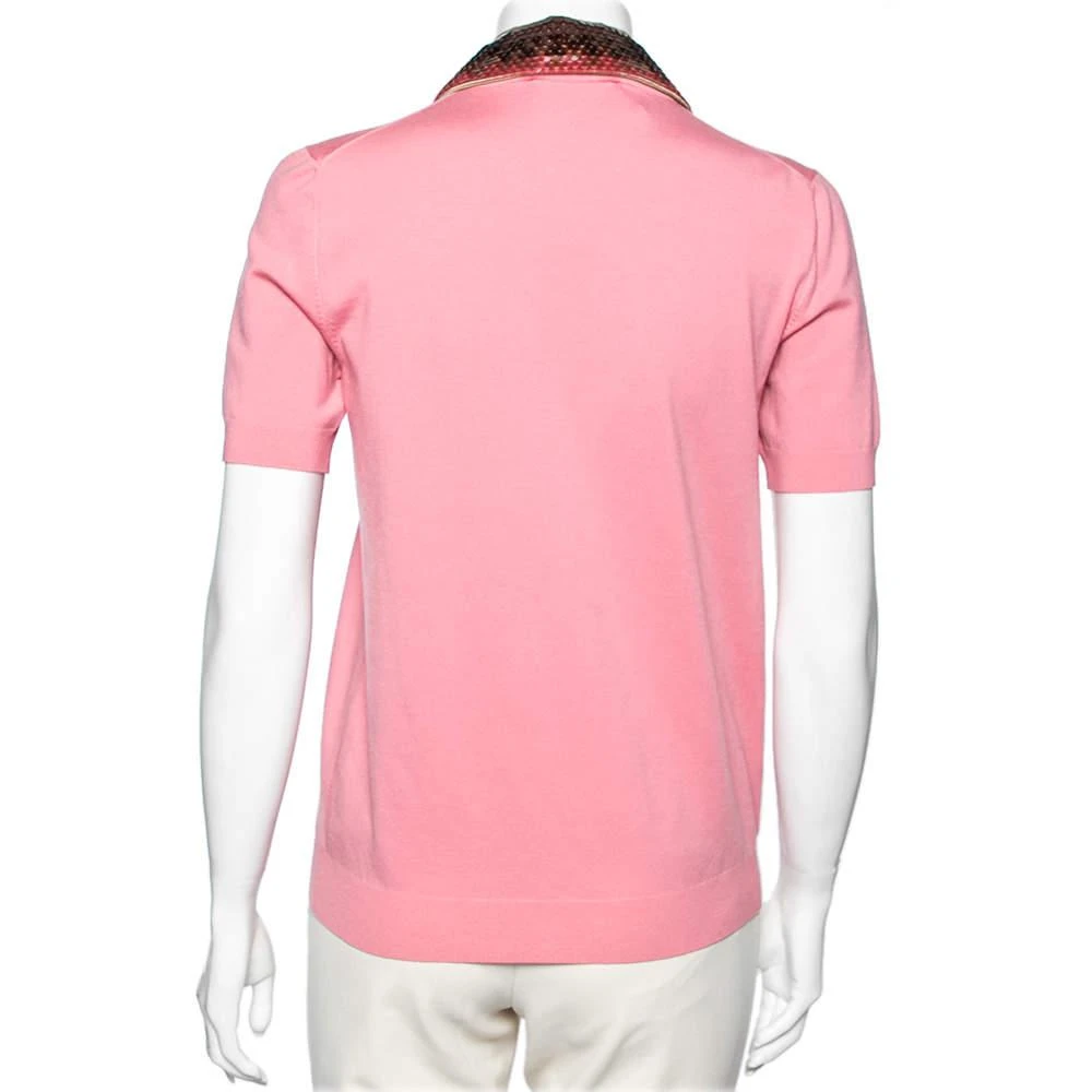 商品[二手商品] Louis Vuitton|Louis Vuitton Pink Wool Embellished Collar Detailed Top S,价格¥975,第3张图片详细描述