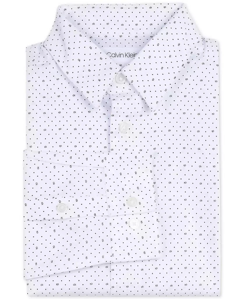 商品Calvin Klein|Big Boys Slim-Fit Stretch Logo Dot-Print Dress Shirt,价格¥210,第4张图片详细描述