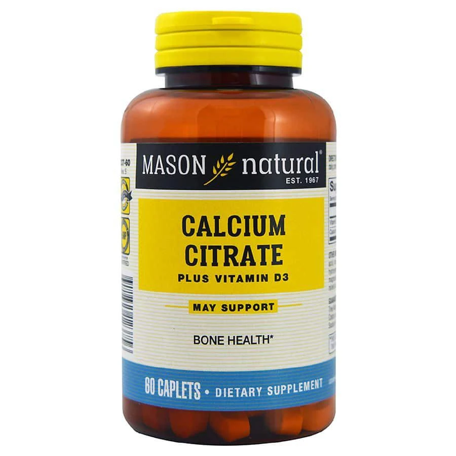 商品Mason Natural|Calcium Citrate with Vitamin D3, Caplets,价格¥49,第1张图片