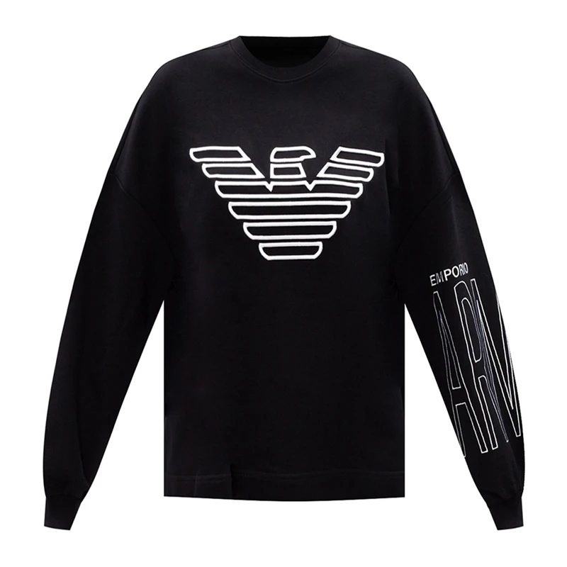 商品Emporio Armani|EMPORIO ARMANI 黑色女士卫衣/帽衫 6H2M7B-2J49Z-0999,价格¥977,第1张图片