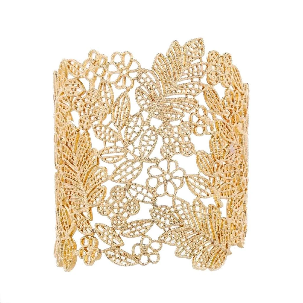 商品Liv Oliver|18k Gold Cuff Textured Bracelet,价格¥1865,第1张图片