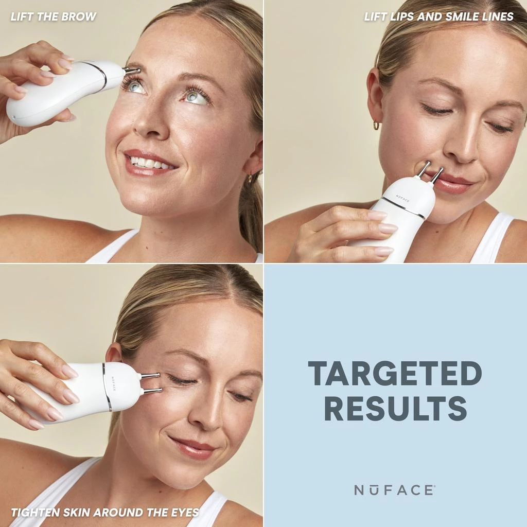 商品NuFace|NuFACE TRINITY+ Smart Facial Toner and Effective Lip & Eye Attachment,价格¥2625,第4张图片详细描述