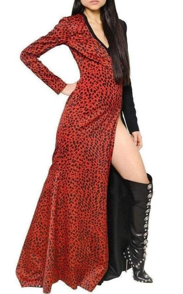 商品Fausto Puglisi|Red Leopard Print Stretch Silk Gown,价格¥3037,第2张图片详细描述