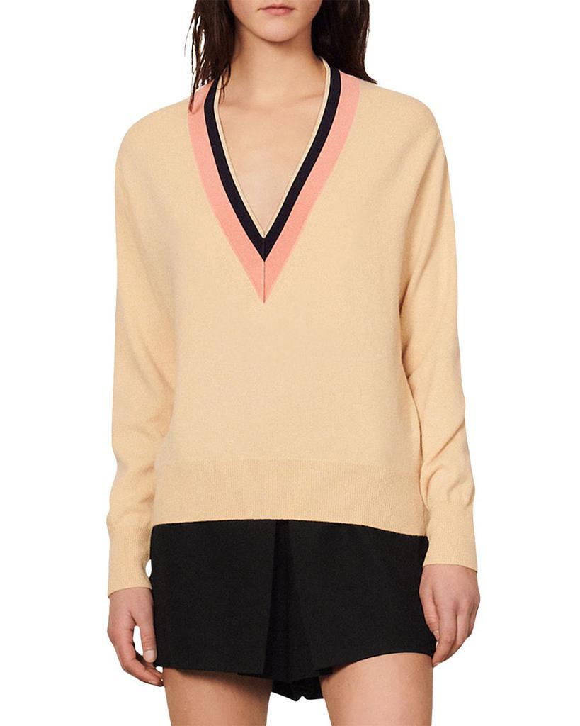商品Sandro|Contrast Trim Sweater,价格¥1098,第1张图片