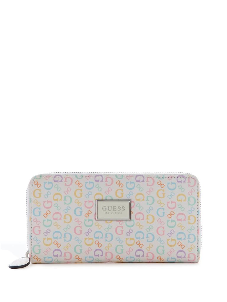 商品Guess Factory|Abree Logo Floral Saffiano Medium Zip-Around Wallet,价格¥243,第1张图片