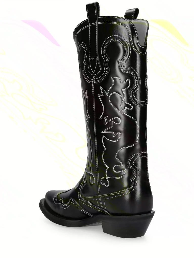 商品Ganni|40mm Mid Shaft Embroidered Western Boots,价格¥6229,第3张图片详细描述