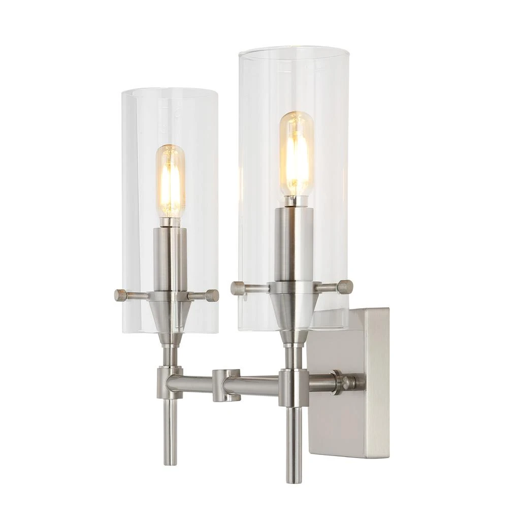 商品JONATHAN Y|Cato 13.5" 2-Light Modern Farmhouse Iron/Glass LED Vanity,价格¥755,第2张图片详细描述