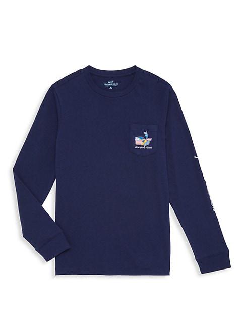 Little Boy's & Boy's Ski Whale Glow-In-The-Dark Long-Sleeve T-Shirt商品第1张图片规格展示