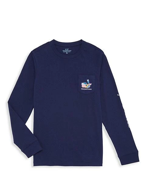 商品Vineyard Vines|Little Boy's &amp; Boy's Ski Whale Glow-In-The-Dark Long-Sleeve T-Shirt,价格¥148,第1张图片