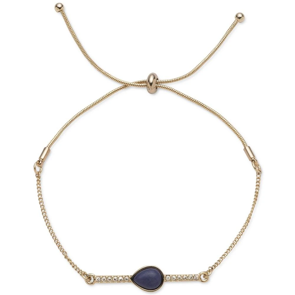 商品Givenchy|Gold-Tone Pavé Bar & Pear-Shape Stone Slider Bracelet,价格¥178,第1张图片