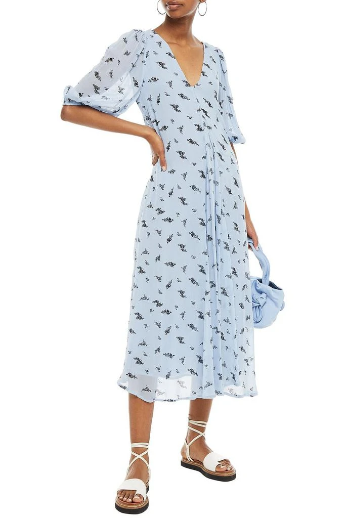 商品Ganni|Gathered printed georgette midi dress,价格¥446,第2张图片详细描述