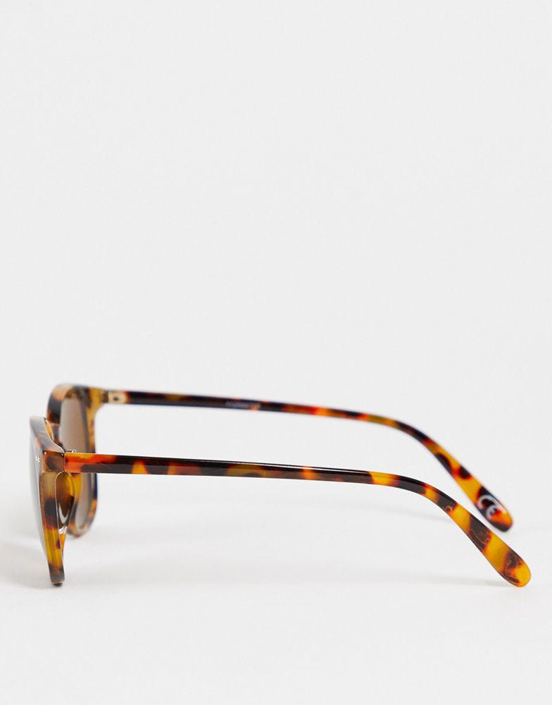 ASOS DESIGN frame fine frame round sunglasses in dark crystal tort商品第2张图片规格展示