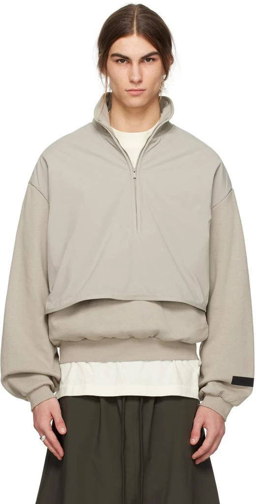 商品Essentials|Gray Mock Neck Sweatshirt,价格¥1586,第1张图片