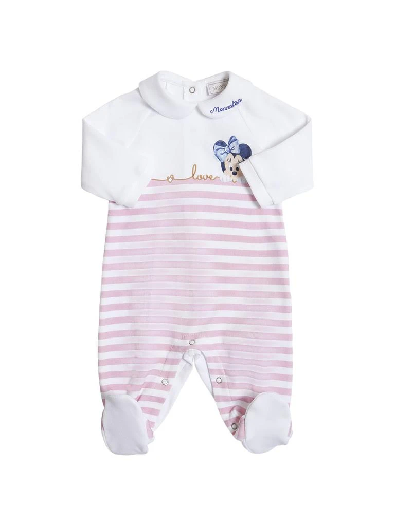 商品MONNALISA|Minnie Print Cotton Interlock Romper,价格¥745,第1张图片
