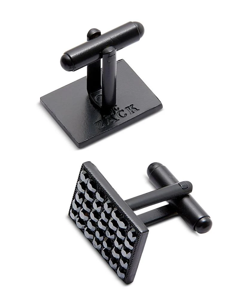 商品JONAS STUDIO|Reflective Satin Black Crystal Chips Cufflinks,价格¥1600,第1张图片详细描述