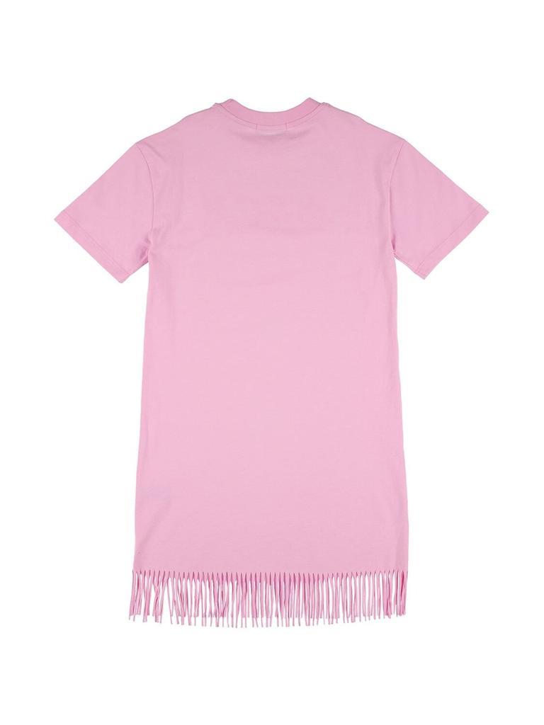 商品MSGM|Logo Jersey T-shirt Dress W/ Fringes,价格¥390,第4张图片详细描述