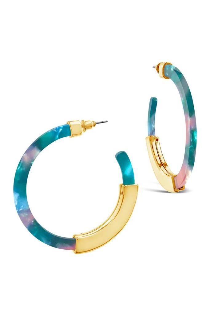 商品Sterling Forever|Resin Bar Hoop Earrings,价格¥112,第1张图片