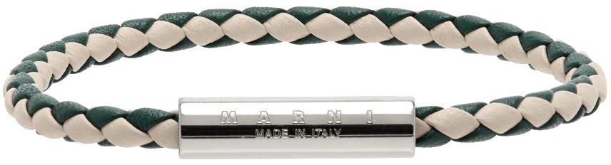 White & Green Braided Bracelet商品第1张图片规格展示